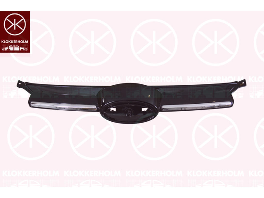 Radiator Grille, black, with trim strip, chrome