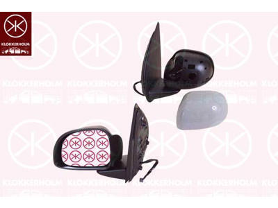 Exterior Mirror, Left, for electric mirror adjustment, Heatable, Number of pins: 5, w/primer, Convex