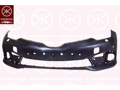 Bumper, with hole(s) for park assist (parallel parking), Front, black, with hole(s) for washer nozzle, Trim Level: FACELIFT