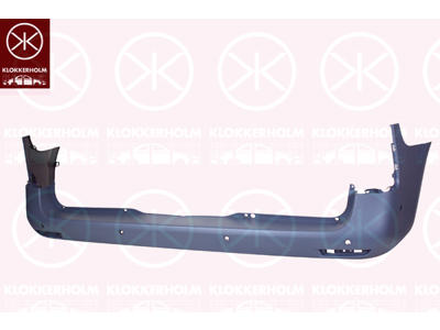Bumper, w/primer, with hole(s) for park assist (parallel parking), for vehicles with blind spot assistant, Rear, Wheelbase: short wheelbase