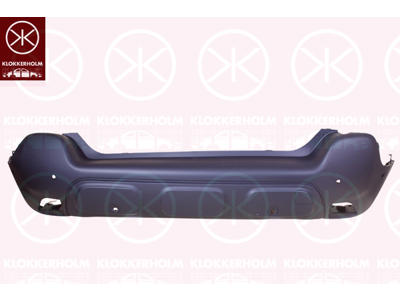 Bumper, with hole(s) for park assist (parallel parking), Rear, Grained, Number of bores: 6