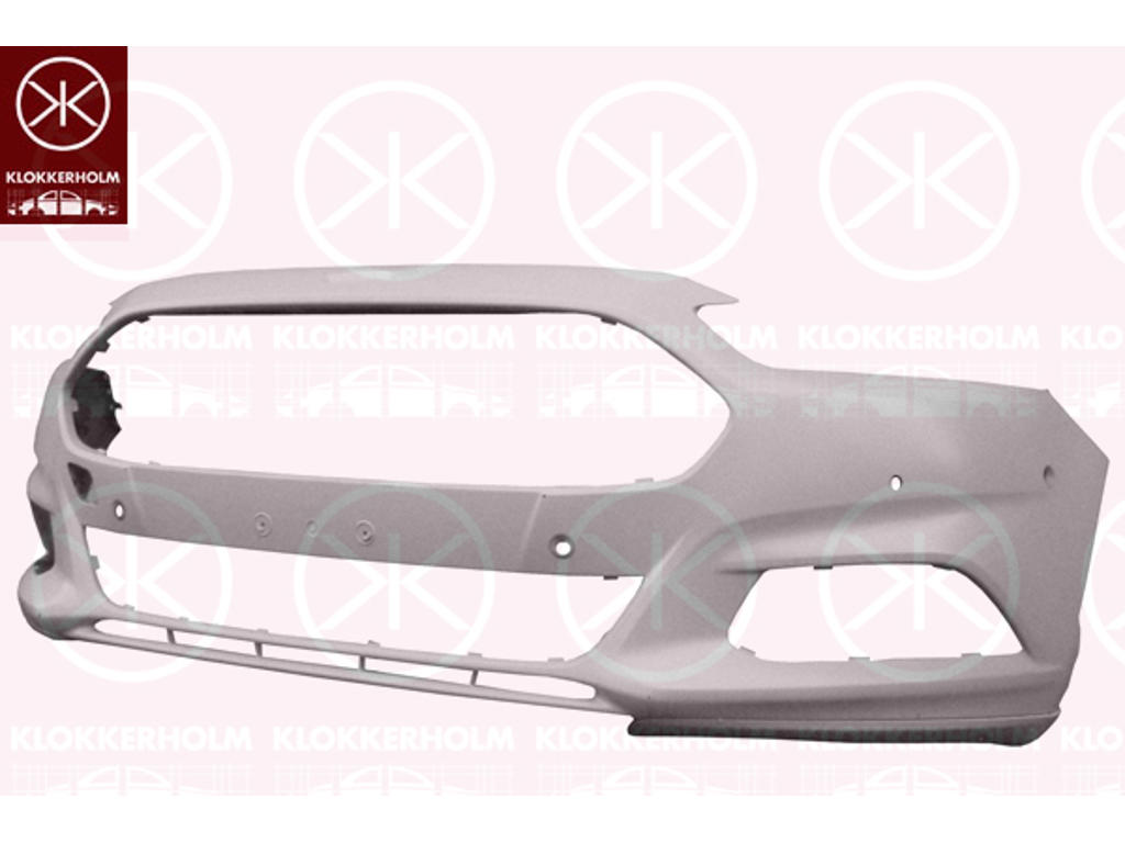 Bumper, Front, with hole(s) for park assist (parallel parking), Number of bores: 6, w/primer