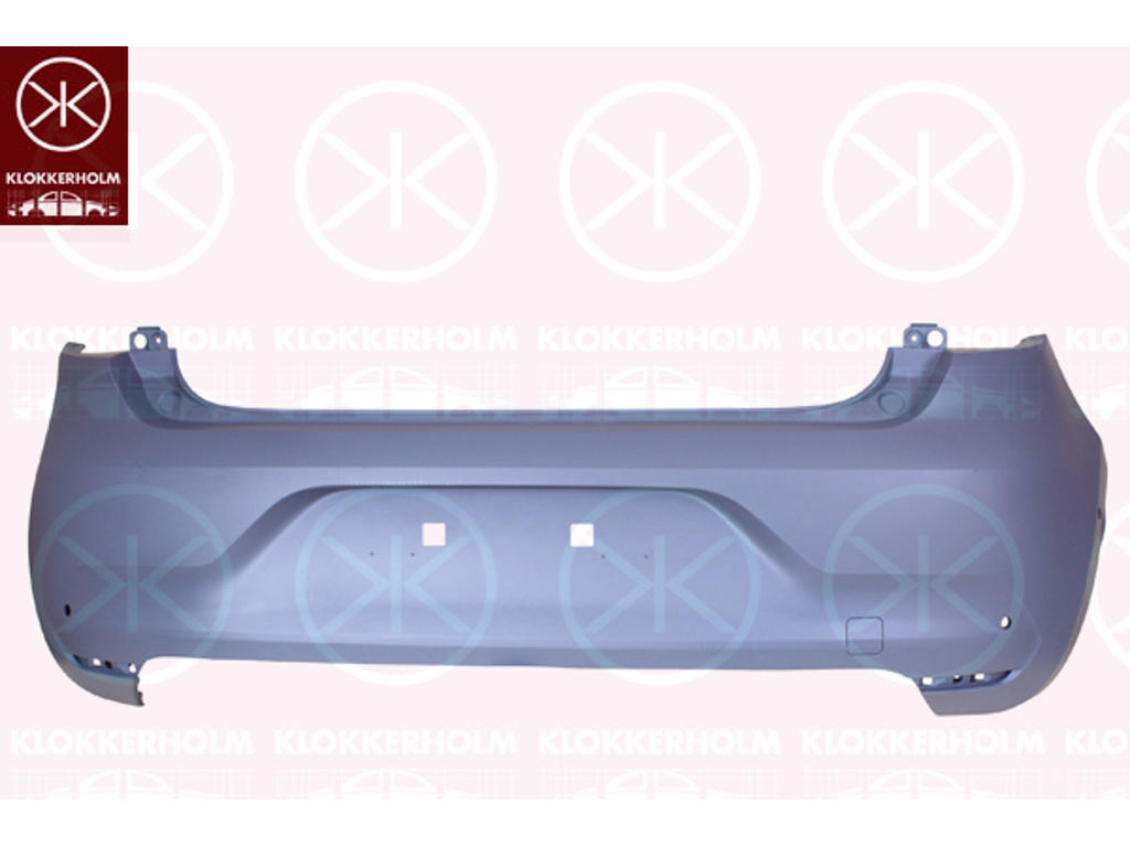 Bumper, w/primer, with hole(s) for park assist (parallel parking), Rear, Number of bores: 4