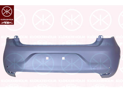 Bumper, w/primer, with hole(s) for park assist (parallel parking), Rear, Number of bores: 4