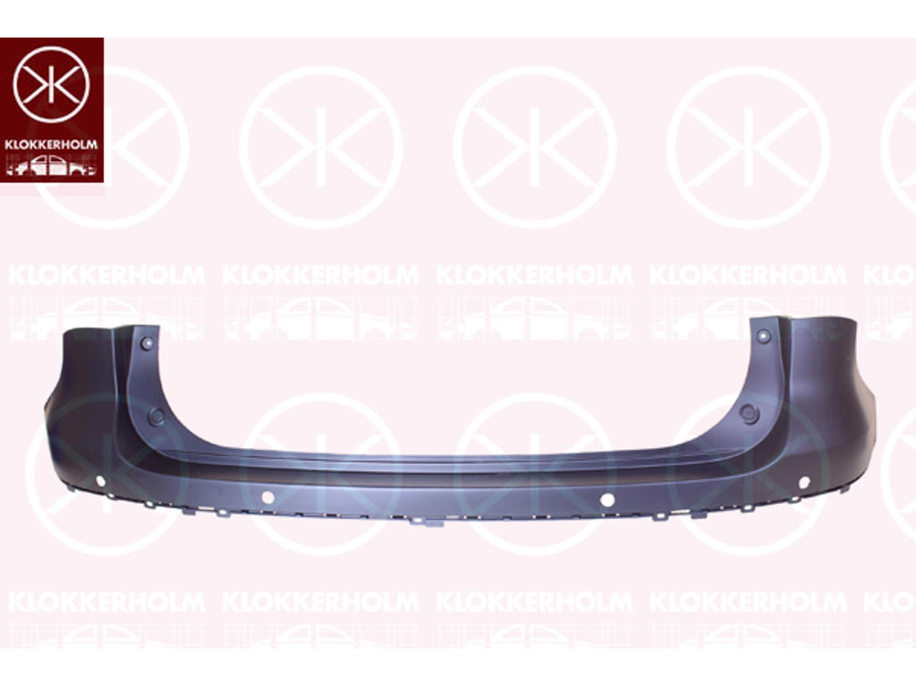 Bumper, w/primer, Rear, with hole(s) for park distance control, Upper section