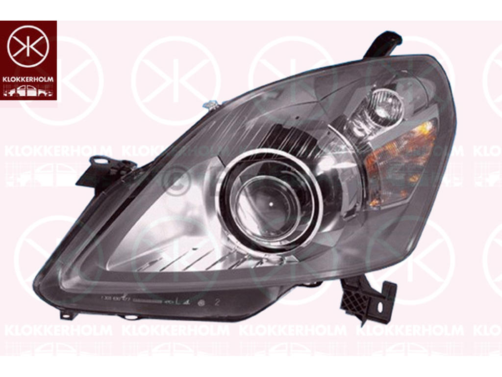 Forlygte, højre, Lysstyrke [lx]: 25, Bi-Xenon, til køretøjer med kurve-lys, med indstillingsmotor for LWR, med styreenhed til Xenon, D2S/H7, AL