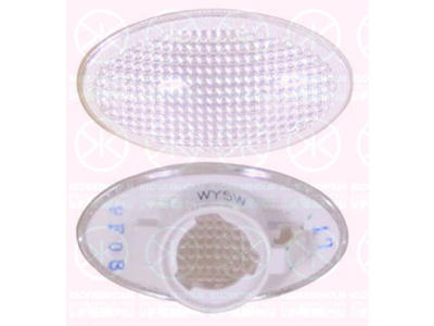 Direction Indicator, without bulb holder, white, lateral installation