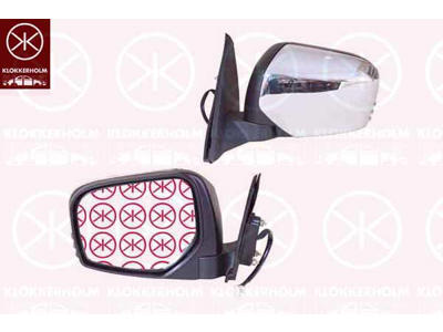Exterior Mirror, Left, for electric mirror adjustment, Number of pins: 5, chrome, Convex