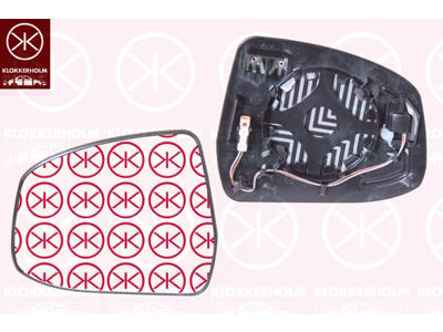Mirror Glass, exterior mirror, for vehicles with drive assistance system, Right, Heatable, Aspherical