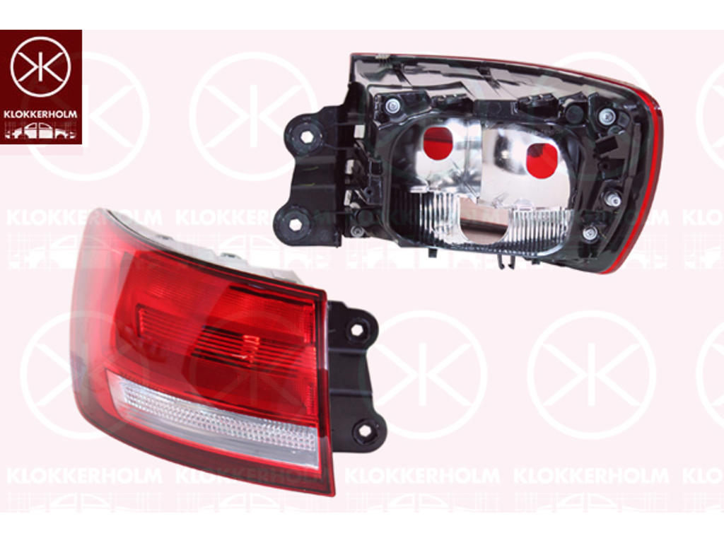 Tail Light Assembly, Right, Outer section, without bulb holder
