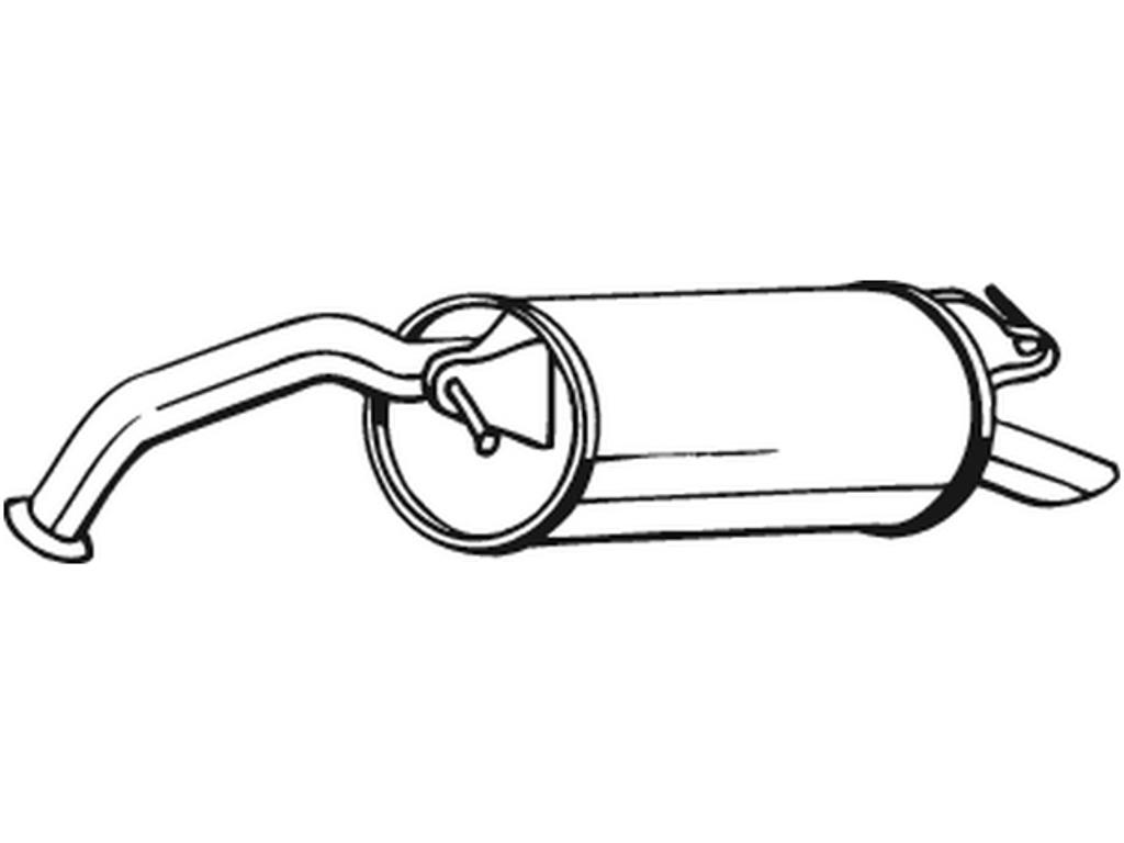 Rear Muffler, See accessories list for additionally required parts:  