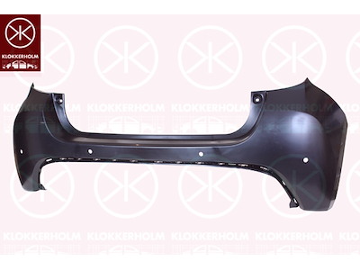Bumper, Rear, Smooth, with hole(s) for park distance control