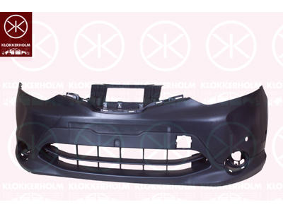 Bumper, with hole(s) for park assist (parallel parking), Front, Number of bores: 4, black