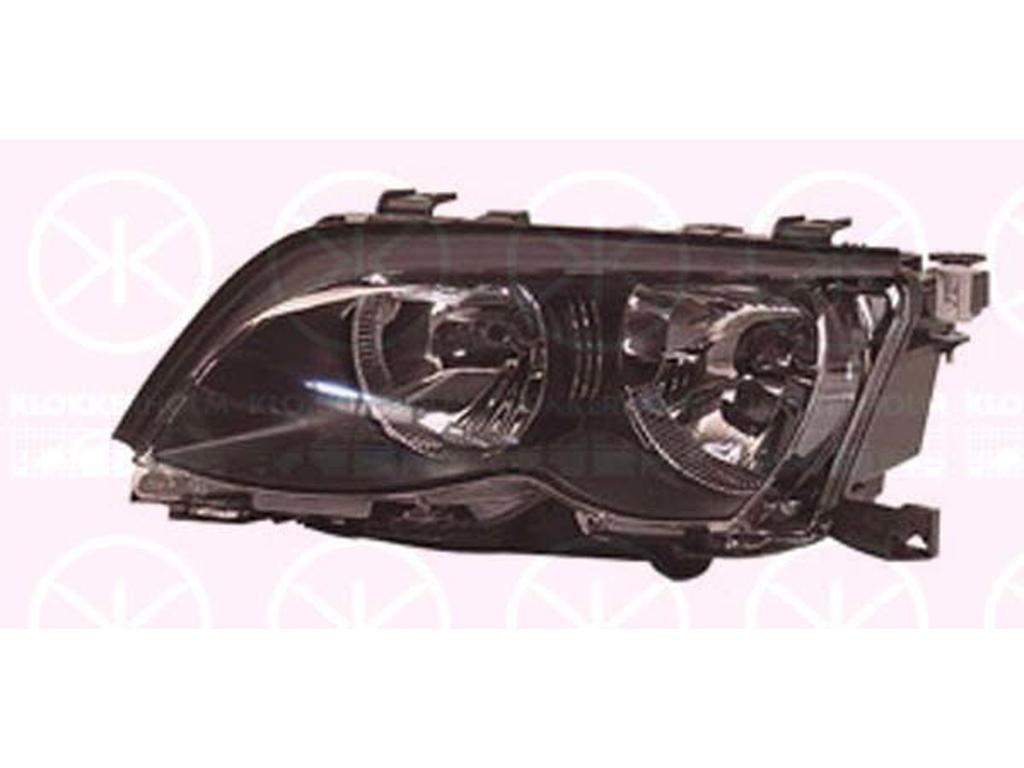 Headlight, H7/H7, with motor for headlamp levelling, AL, Left, Illuminance [lx]: 20, Housing Colour: black