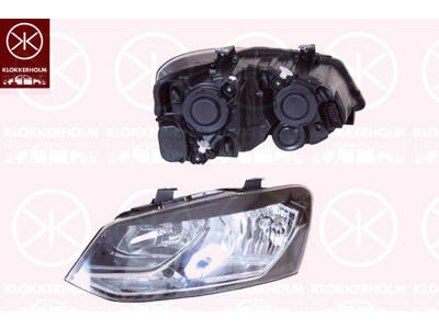 Headlight, Left, Illuminance [lx]: 20, H7/H7, with motor for headlamp levelling, Housing Colour: black, Hella