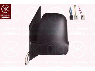 Exterior Mirror, Right, Short mirror arm, for electric mirror adjustment, Number of pins: 9, with indicator, Heatable, Convex, T15 16W