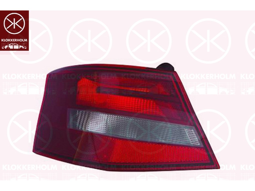 Baglygte, 3-drs, højre, ydre del, med pærefatning