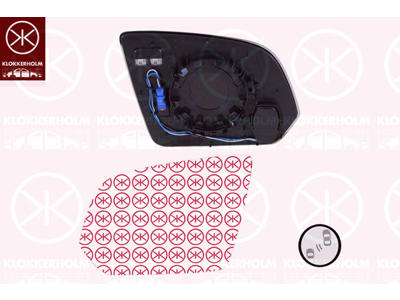 Mirror Glass, exterior mirror, Left, Heatable blind spot mirror, Aspherical