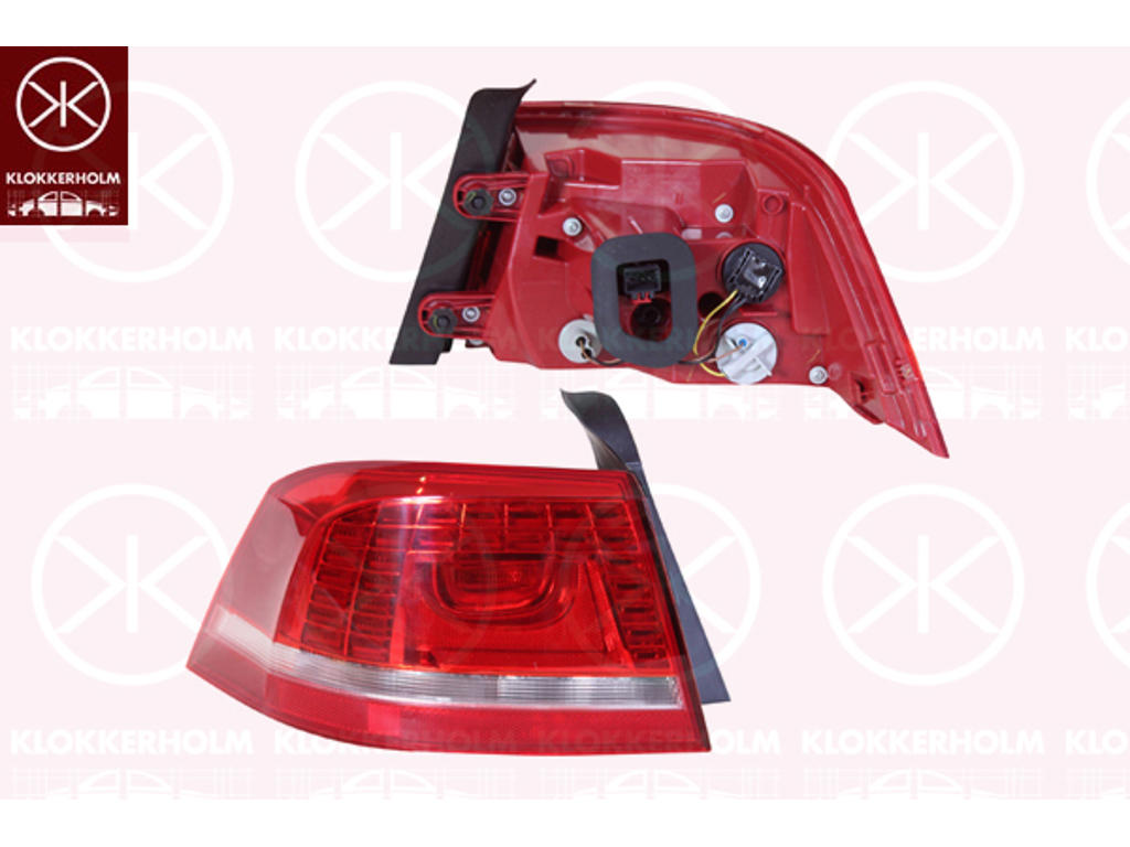 Tail Light Assembly, Left, LED, Outer section, with bulb holder