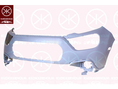 Bumper, w/primer, Front, with hole(s) for fog lights, with holes for extensions, Upper section