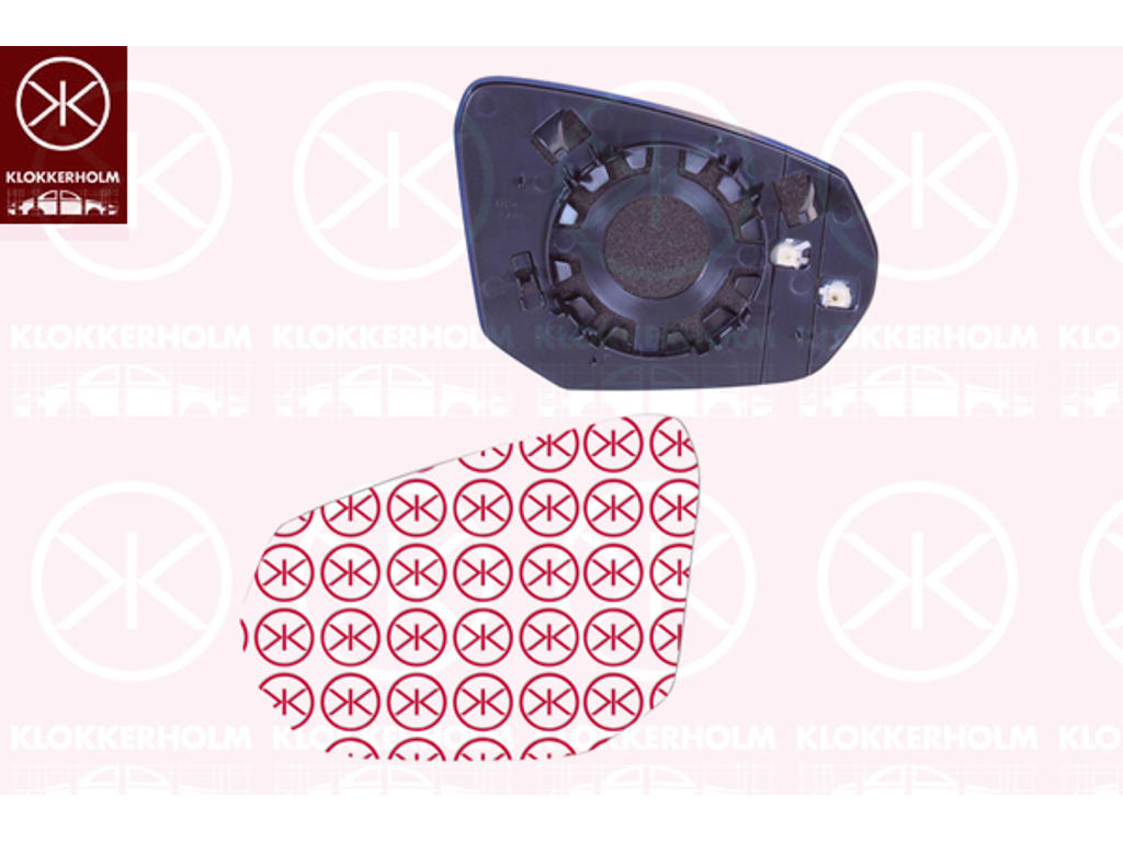 Mirror Glass, exterior mirror, Right, Heatable, Number of pins: 2, Convex