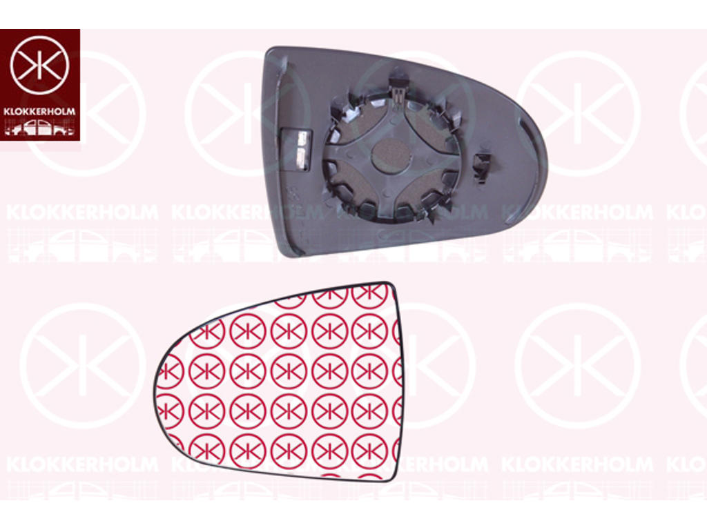 Mirror Glass, exterior mirror, Left, Heatable, Aspherical