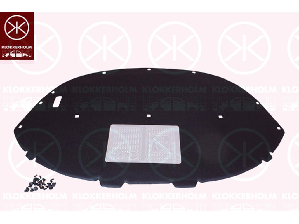 Motorrumsisolation, midterste del, Monteringsside: Motorhjelm