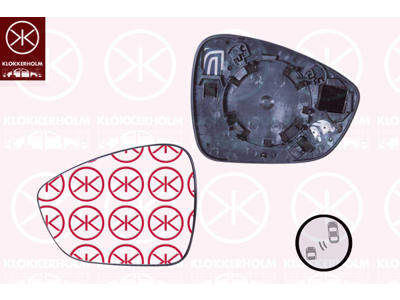 Mirror Glass, exterior mirror, Right, Heatable blind spot mirror, Convex