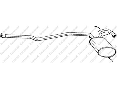 Centre Muffler, See accessories list for additionally required parts:  