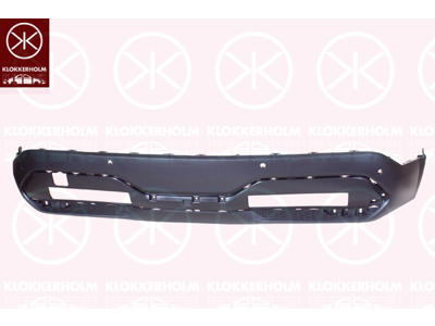 Bumper, Rear, black, with hole(s) for park distance control, Lower Section, Number of bores: 4