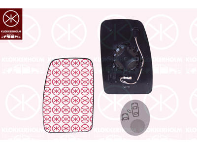 Mirror Glass, exterior mirror, OE-type, Left, for vehicles with lane keeping assist, Heatable, Convex