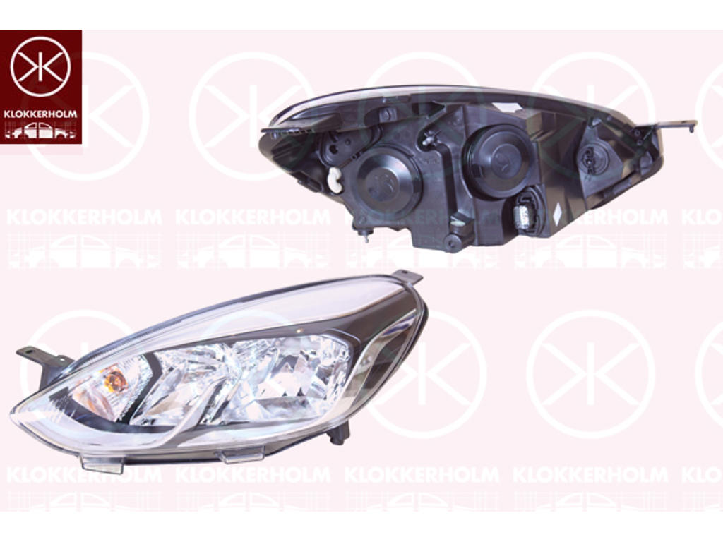 Hovedlyskaster, Standard, høyre, H7, H15, med motor for høydejustering hovedlys, Varroc