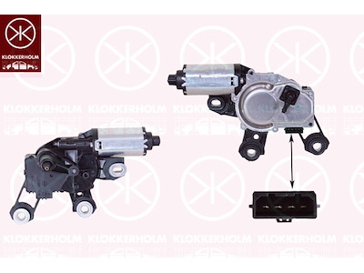 Wiper Motor, Rear, Number of pins: 4, Voltage [V]: 12