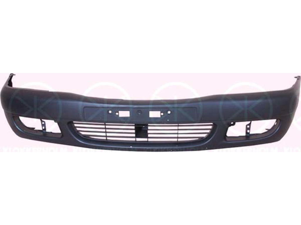 Bumper, Front, black, with hole(s) for fog lights