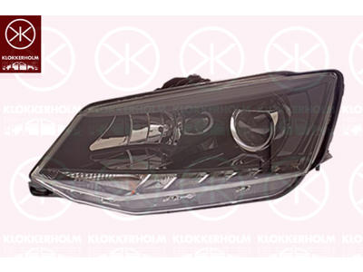 Forlygte, højre, H7/H7, med kørelys (LED), med indstillingsmotor for LWR, Hella