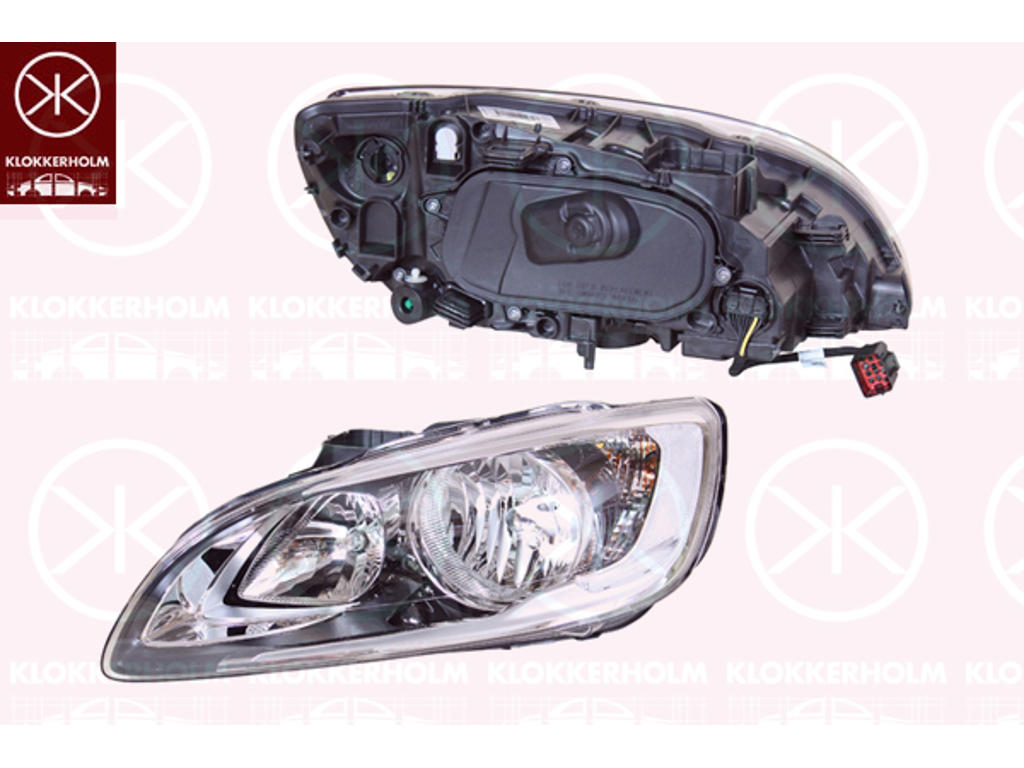 Headlight, Right, H7/H9, with daytime running light (LED), with motor for headlamp levelling, Valeo