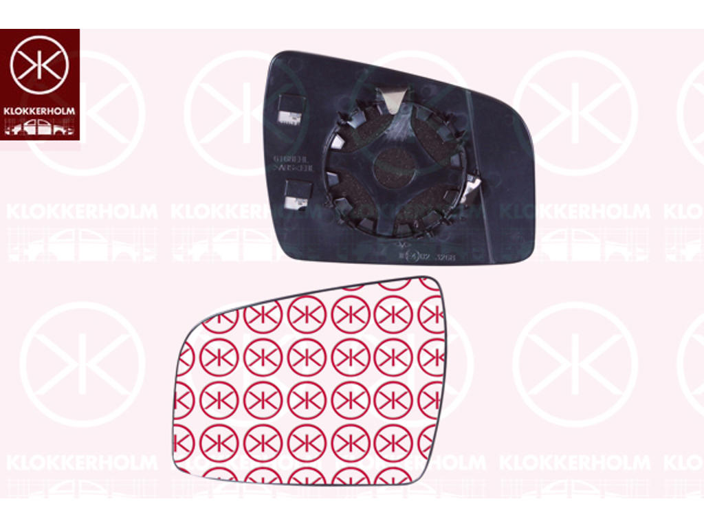 Mirror Glass, exterior mirror, Right, Heatable, Convex