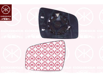 Verre de rétroviseur, rétroviseur extérieur, gauche, chauffant, asphérique