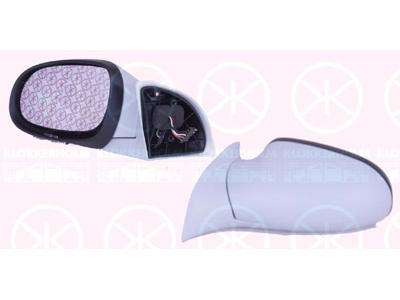 Exterior Mirror, w/primer, for electric mirror adjustment, Aspherical, Heatable, Left, Number of pins: 5