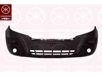 Bumper, Front, black, with hole(s) for fog lights