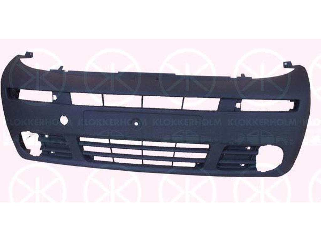 Bumper, Front, grey, with hole(s) for fog lights