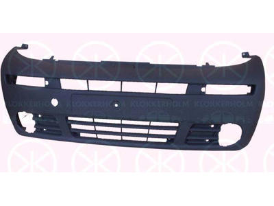 Bumper, Front, grey, with hole(s) for fog lights