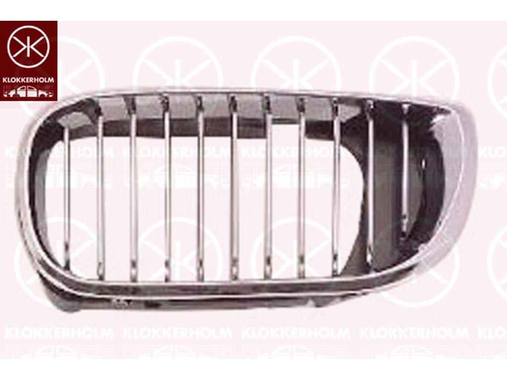 Radiator Grille, Left Front, chrome/black, Frame Colour: chrome