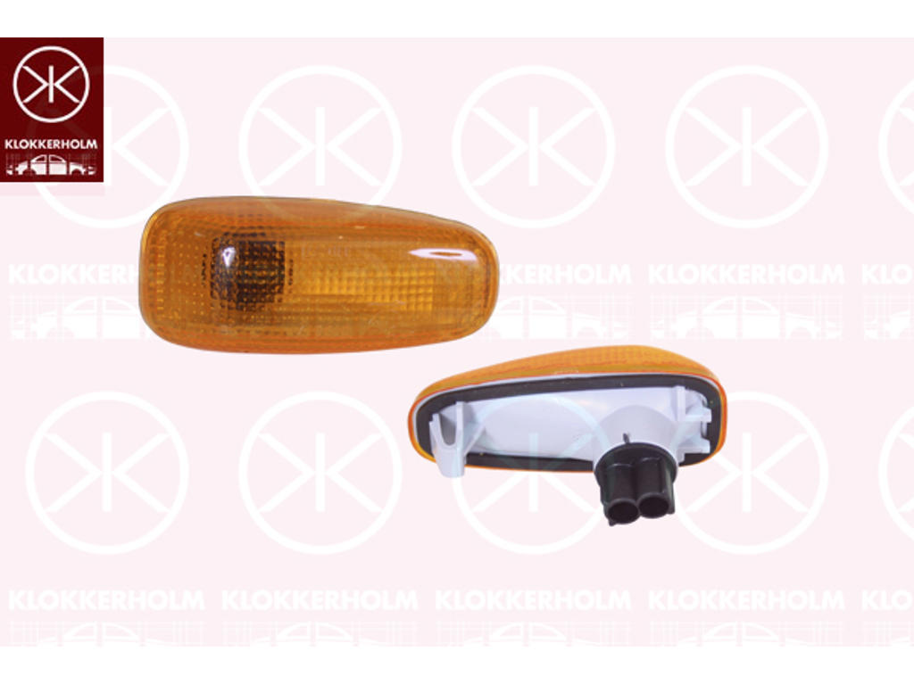 Direction Indicator, with bulb holder, lateral installation, yellow