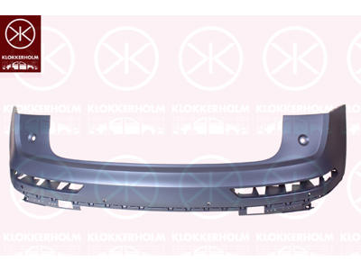 Bumper, w/primer, Rear, with hole(s) for park distance control, Number of bores: 4