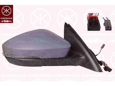 Außenspiegel, rechts, für Fahrzeuge mit Spurhalteassistent, elektrisch abklappbar, Anzahl der Steckkontakte: 11, Anzahl der Steckkontakte: 2, mit Blinklicht, grundiert, beheizbar