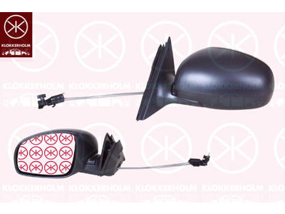 Exterior Mirror, Aspherical, Left, black, Control: cable pull
