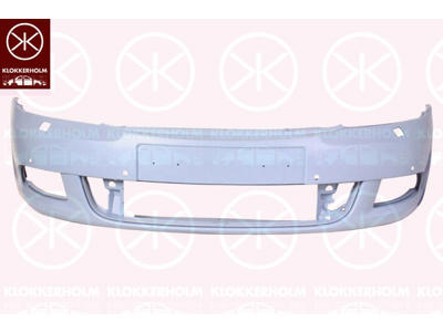 Bumper, Front, Smooth, with hole(s) for park distance control, with hole(s) for washer nozzle