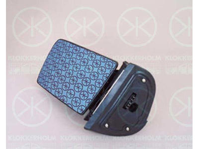 Exterior Mirror, for electric mirror adjustment, Convex, Heatable, blue, Right, Number of pins: 5