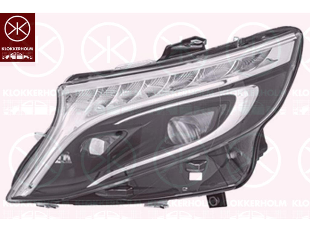 Headlight, Right, LED, with daytime running light (LED), Housing Colour: black, with motor for headlamp levelling